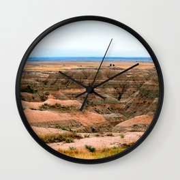 Badlands Wall Clock | Nature, Nationalparks, Digital, Hdr, Rocks, Mothernature, Photo, Color, Southdakota, Badlands 