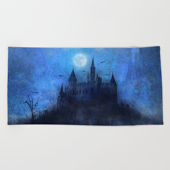 Mystical castle Beach Towel