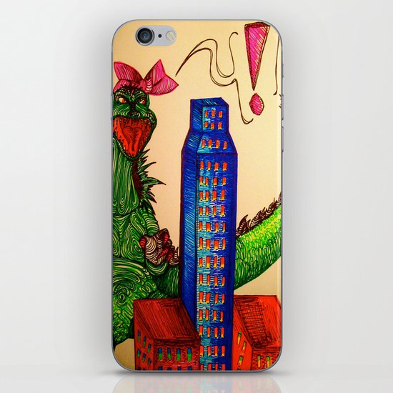 Godzilla boner iPhone & iPod Skin