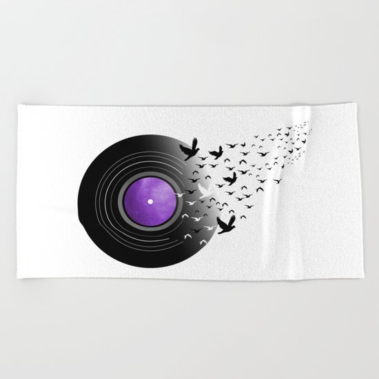 Doves Cry Record Beach Towel