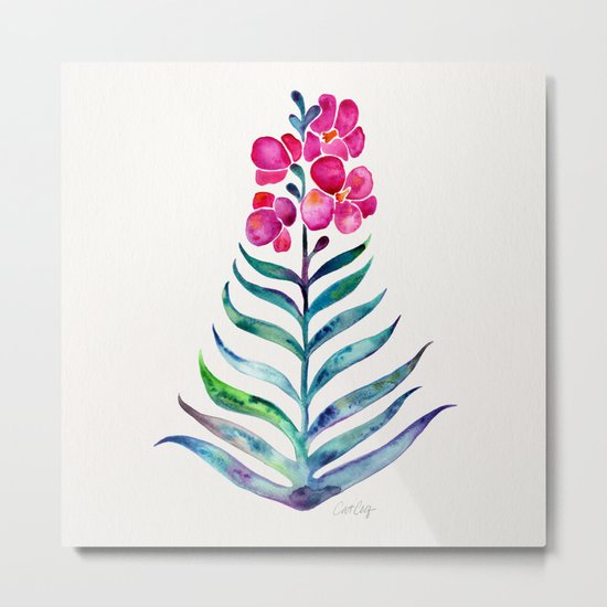 Blooming Orchid – Fuchsia & Indigo Palette Metal Print