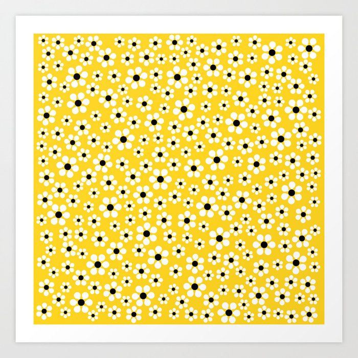 Dizzy Daisies - Yellow - more colors Art Print