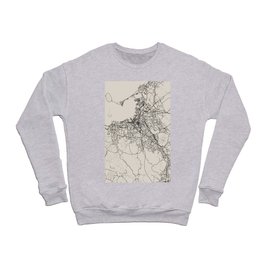 Japan, Fukuoka Black&White Map - Crewneck Sweatshirt