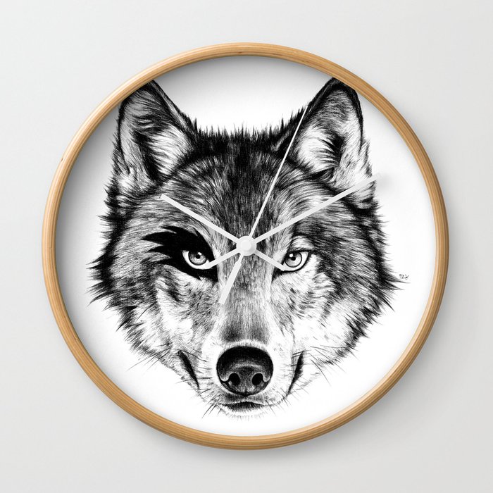 The Wolf Next Door Wall Clock