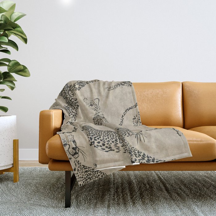 tan leopard pattern Throw Blanket