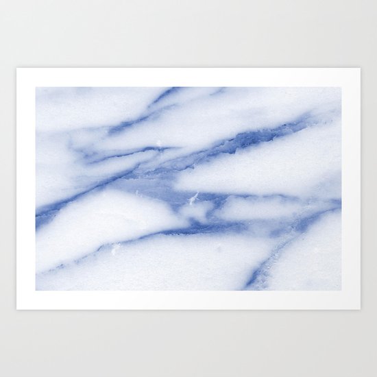 Blue Skies Marble Art Print
