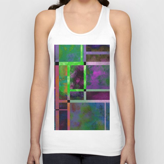 Pastel Textures - Abstract, pastel themed, geometric painting Unisex Tank Top
