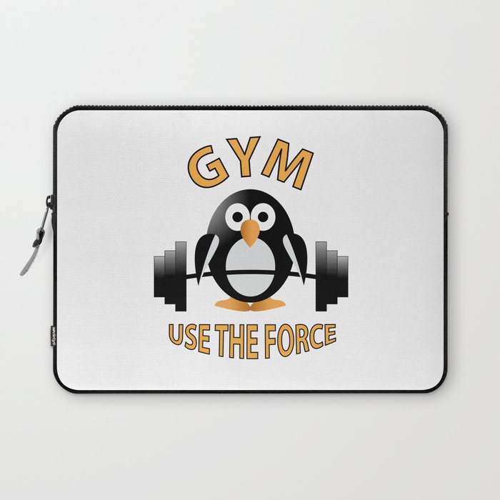 Penguin with a barbell Laptop Sleeve