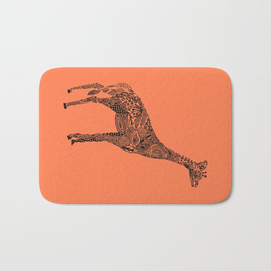 Designer Giraffe Coral Bath Mat