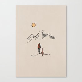 Hiking with Dogs Canvas Print