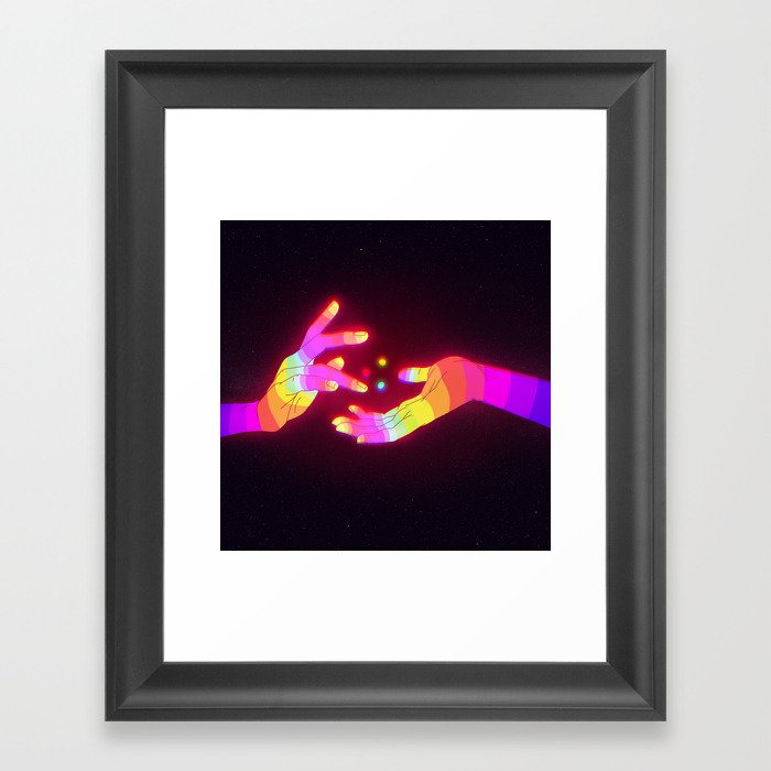 Psychedelic Energy Hands Framed Art Print