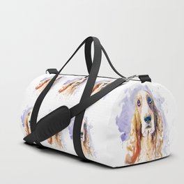 Basset Hound Dog Watercolor Portrait Duffle Bag