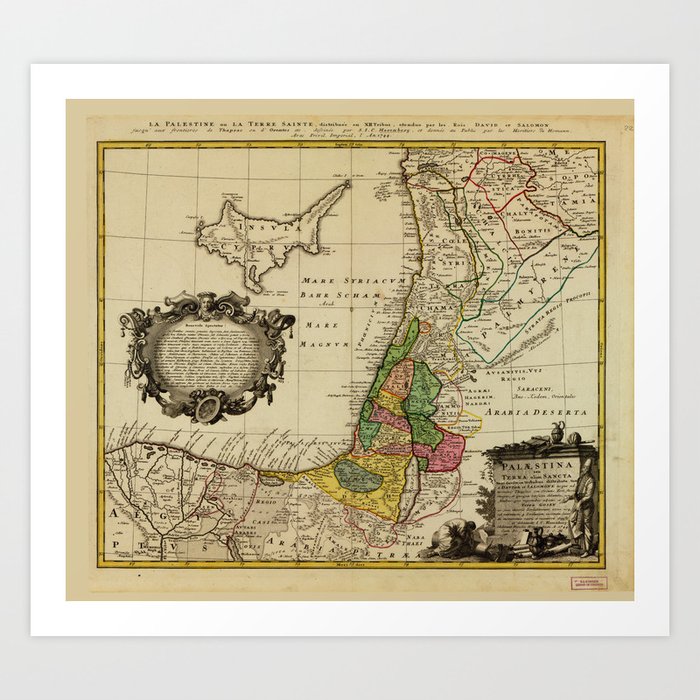 Map of Palestine (1744) Art Print