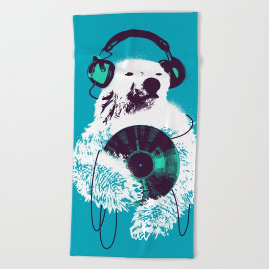 Record Bear Beach Towel