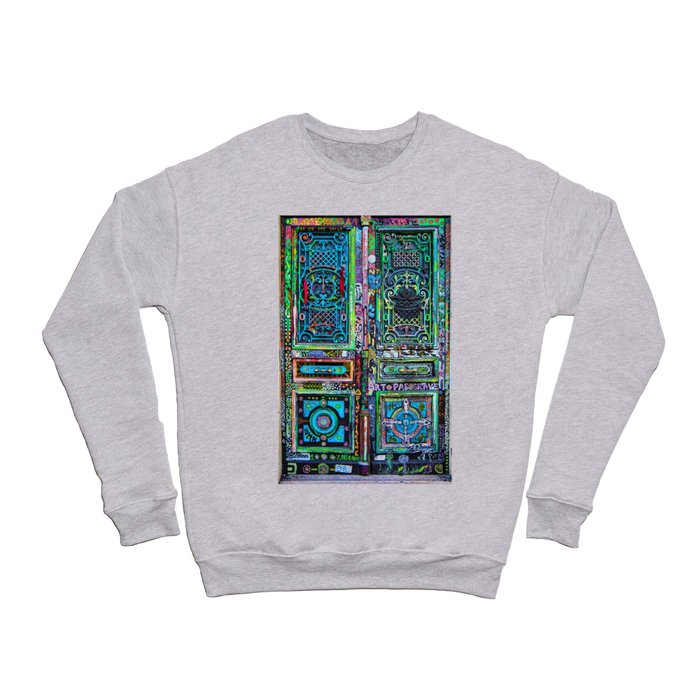 French Painted Colorful Paris Doorway Photograph Crewneck Sweatshirt