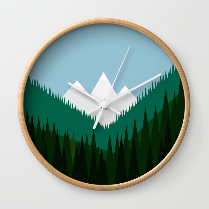 Pacific Northwest Mountains Wall Clock