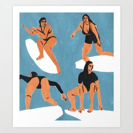 Surf Girls Art Print
