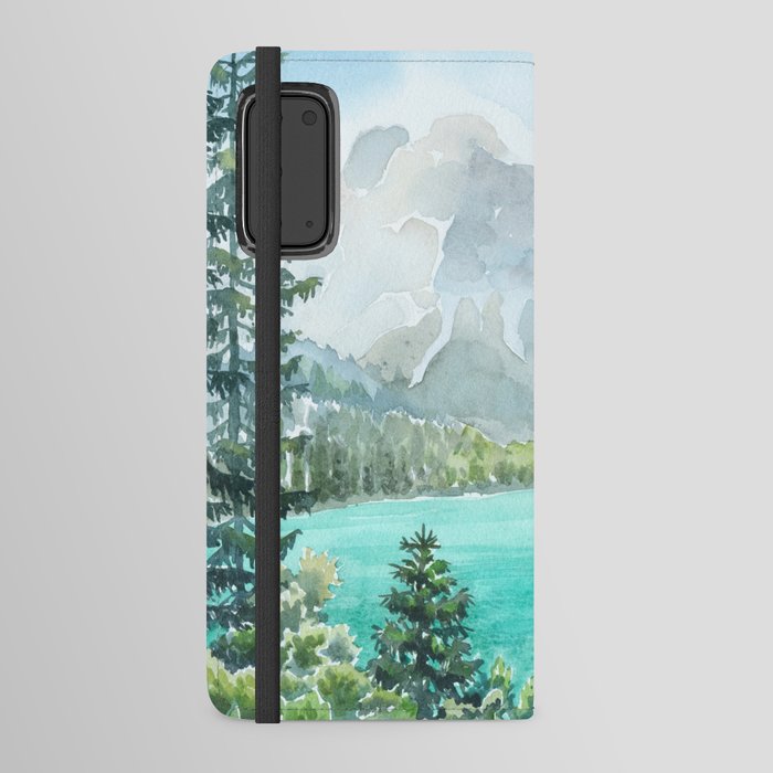 Emerald Lake Watercolor Android Wallet Case