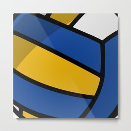 Blue and Yellow Pattern Metal Print