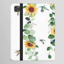 Eucalyptus Sunflowers and Hummingbirds iPad Folio Case