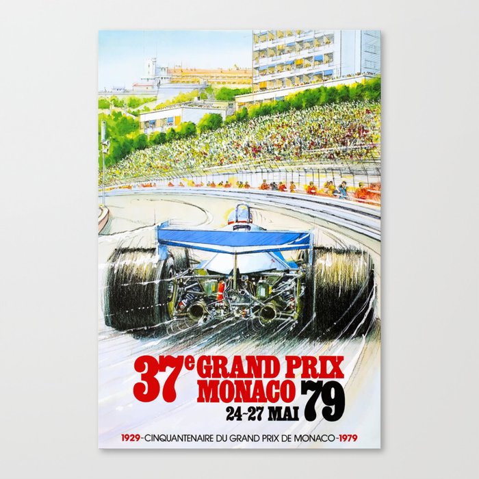 1979 Monaco Grand Prix Race Poster Canvas Print