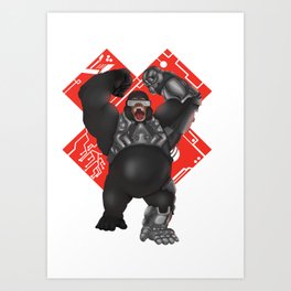 Gorilla cyborg  Art Print