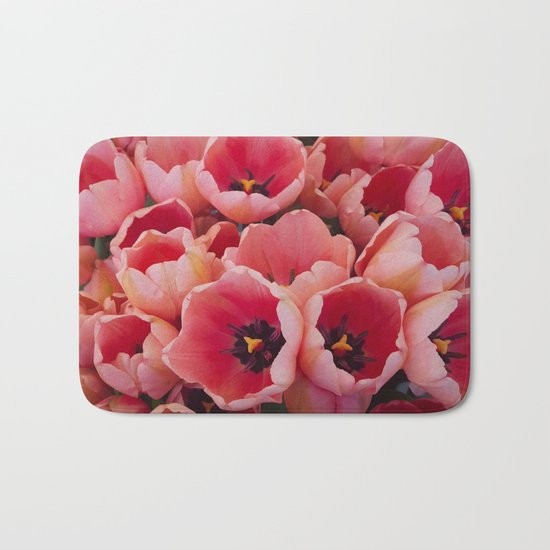 Pink tulips Bath Mat