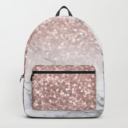 Sparkle - Glittery Rose Gold Marble Backpack