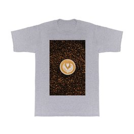 Coffee Beans & Latte Coffee Cup T Shirt | Coffeephotography, Caffeine, Coffeecup, Coffeedrinks, Lattecup, Photo, Cappuccino, Italiancoffee, Coffeeart, Riseandgrind 