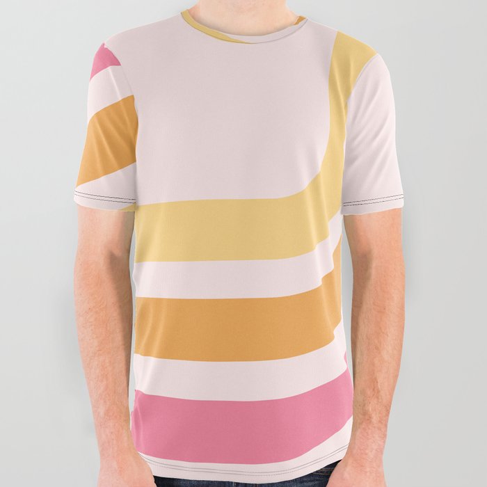 Retro 70s Stripes All Over Graphic Tee