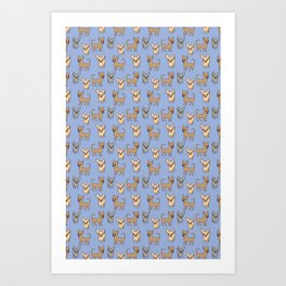 Chihuahua chihuahuas - blue Art Print