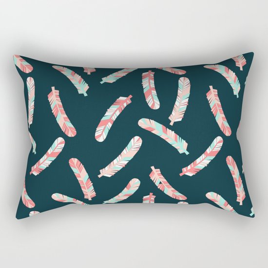 Not All Who Wander Are Lost feathers and arrows trendy dorm college teen children inspirational Rectangular Pillow