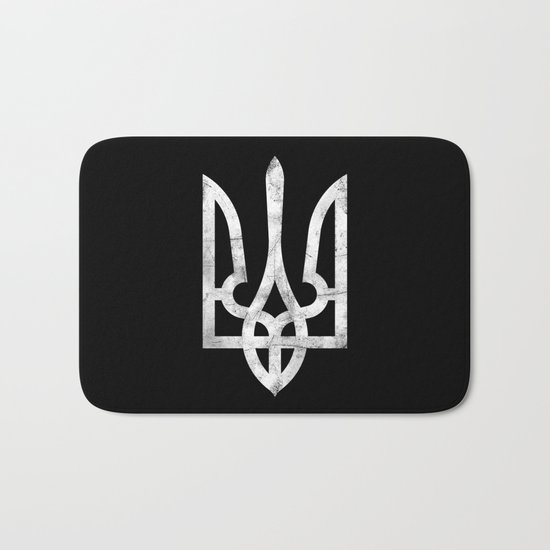 Ukraine Black Grunge Bath Mat