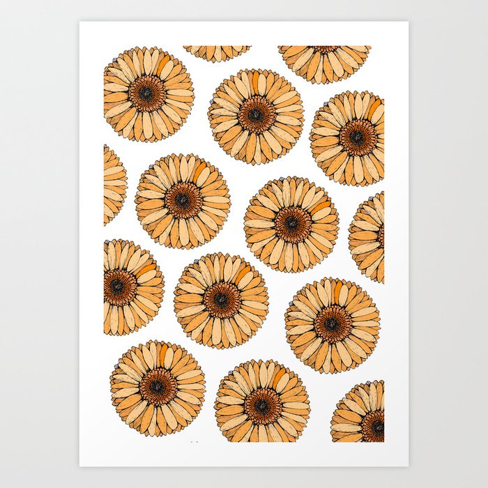 Orange Gerberas Art Print