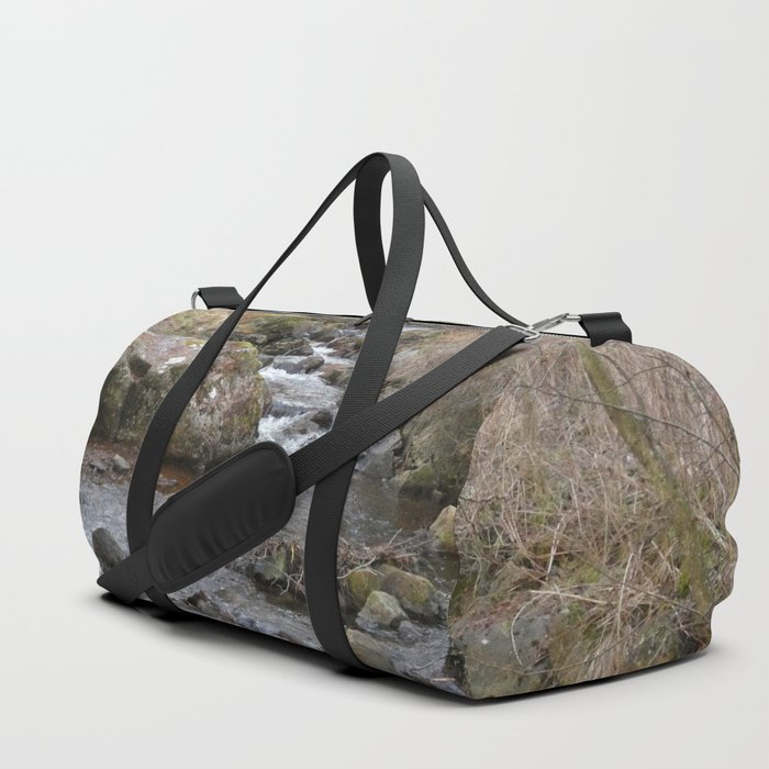 A Scottish Highlands Winter River View Duffle Bag