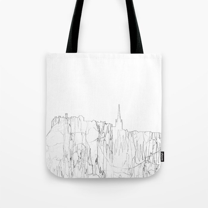 Edinburgh, Scotland UK Skyline B&W - Thin Line Tote Bag