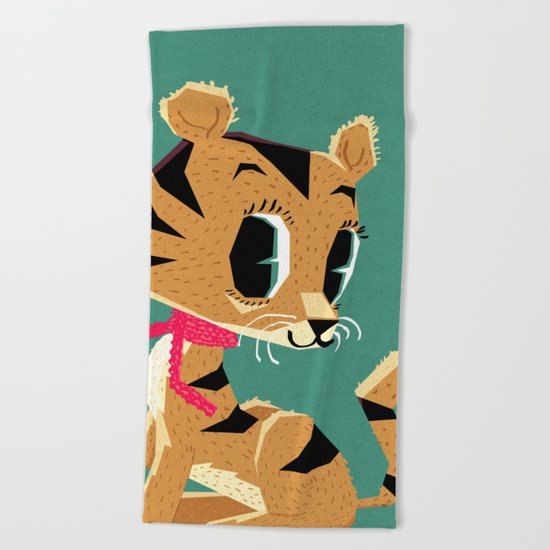 little tiger cub Beach Towel