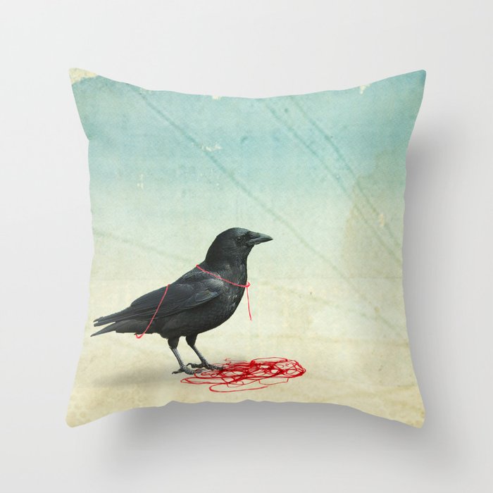 freedom  _ black crow Throw Pillow