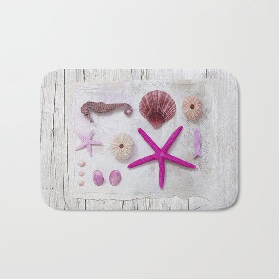 pink beach collection still life Bath Mat