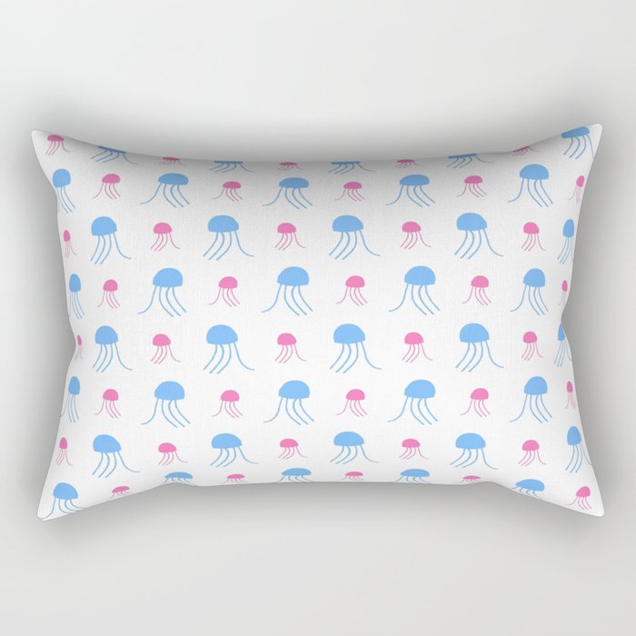 Jellyfish 2 Blue and pink Rectangular Pillow