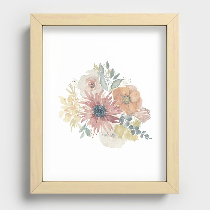 Fall Floral Bouquet Recessed Framed Print