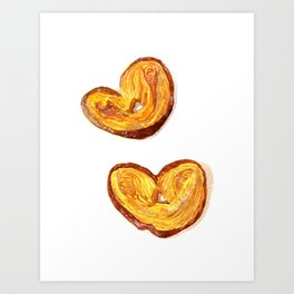 Watercolor French Pastry Palmiers by Artume Art Print | Bakery, Cookie, Cafe, Paris, Watercolor, Patisserie, Butterfly, Menu, Watercolour, Croissant 