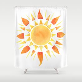 Watercolor Sun Shower Curtain