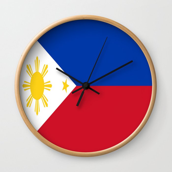 Flag of Philippines -Pilipinas,Filipinas,filipino,pinoy,pinay,Manila,Quezon Wall Clock