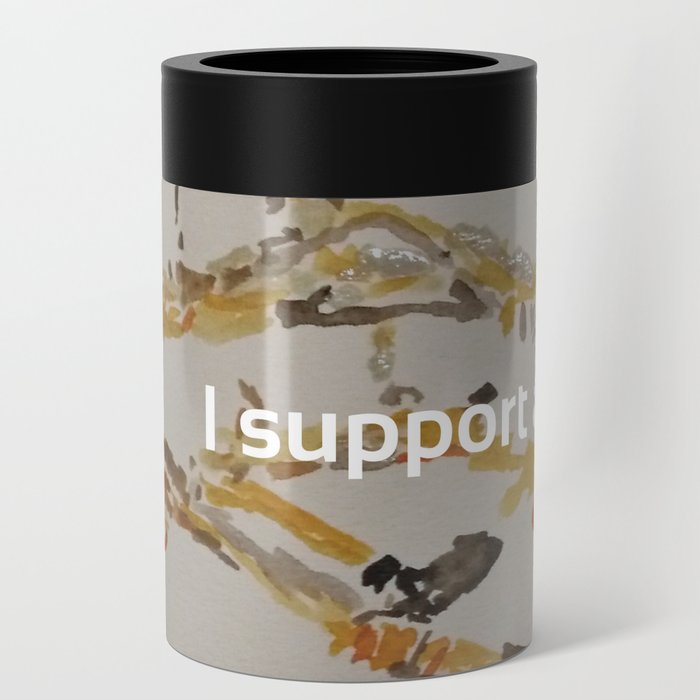 I Support Artists Notebook and Travel Mug Can Cooler