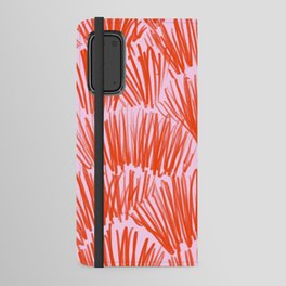 Orange and Pink Botanical Retro Pattern Android Wallet Case