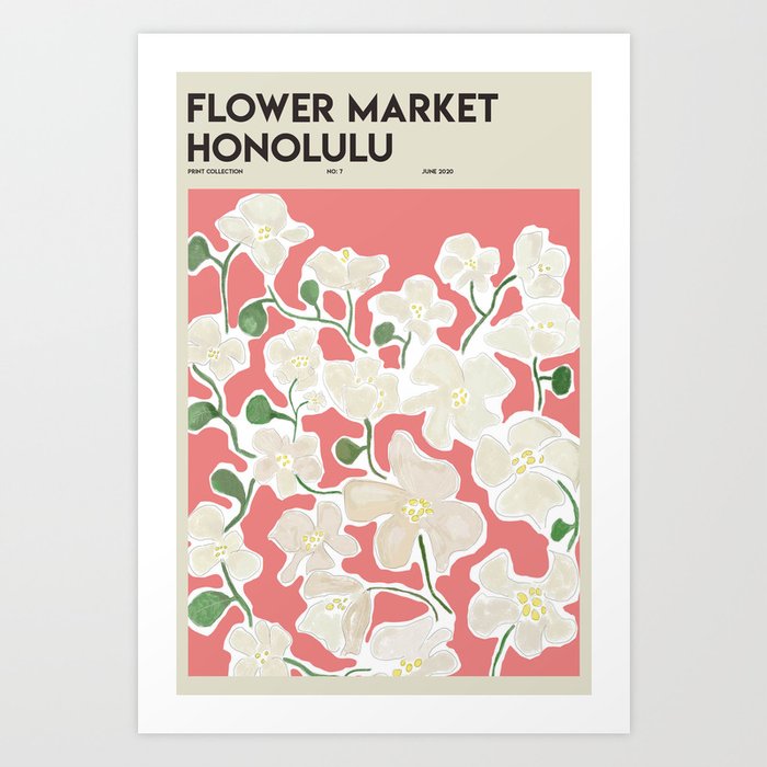 Flower Market Honolulu Art Print