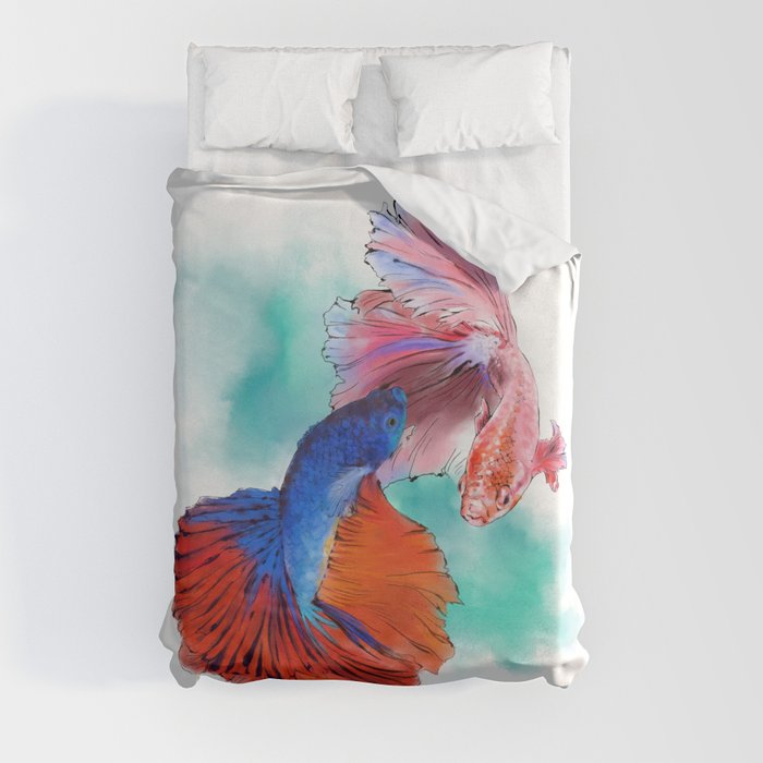 Betta Fish pair Duvet Cover