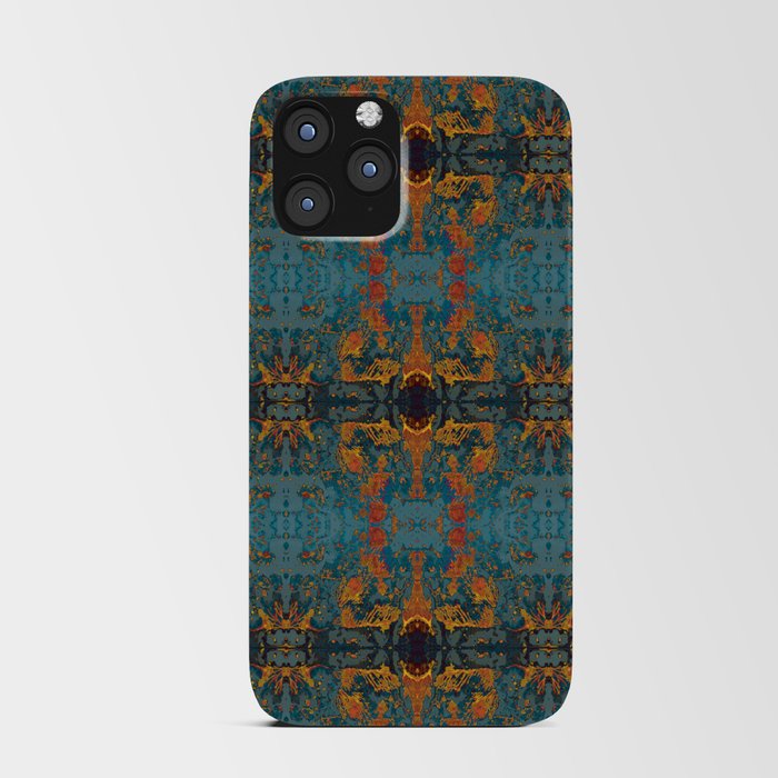 The Spindles- Blue and Orange Filigree  iPhone Card Case