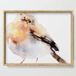 Watercolor Bird Painting Serving Tray